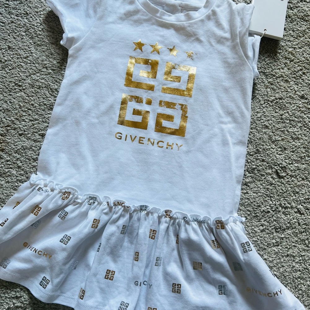 Givenchy White Dress with Gold Logo
